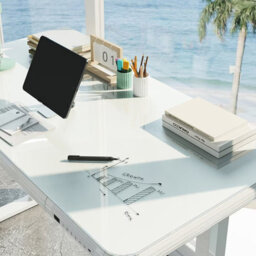 Flexispot Height Adjustable All In One Aesthetic Standing Desk With Drawers 120X60Cm Desktop In White - thumbnail 2