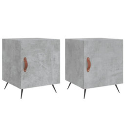 Berkfield Bedside Cabinets 2 Pcs Concrete Grey 40X40X50 Cm Engineered Wood - thumbnail 2