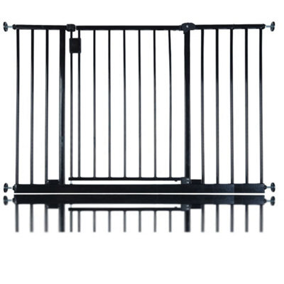 Bettacare Extra Wide Hallway Dog Gate, 109Cm - 115Cm, Black, Pressure Fit Pet Gate, Puppy Safety Barrier - image 1