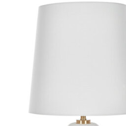 Wyld and Coco Luminalux Table Lamp - Matt Gold Oval Metal Base With White Fabric Shade - 80Cm. - thumbnail 5