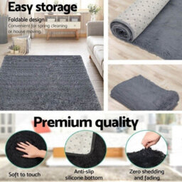 Luxury Fluffy Soft Shaggy Rug - Large Pink 120X160Cm, Anti-Slip & Washable For Bedroom, Living Room & Nursery - thumbnail 9