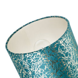 Happy Homewares Emerald Green Teal Blend Velvet Fabric Lamp Shade With Shiny Gold Foil - thumbnail 5