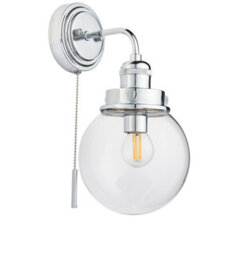 Anson Lighting Maine Bathroom Wall Light Finished In Chrome Plate - thumbnail 2