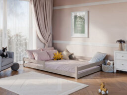Arte Wooden Bed Fini Eu Double - Cashmere Pine, Low Profile Bed With Secure Side Rails & Slat Kit - thumbnail 2