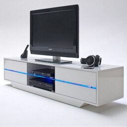 Furniture in Fashion Sienna High Gloss Tv Stand In White With Multi Led Lighting - thumbnail 2