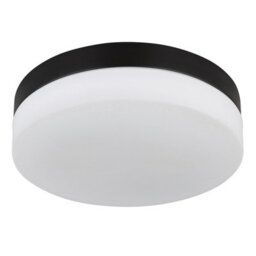 Luminosa Lighting Luminosa Vranos Outdoor Flush Matt Black Ip44 Opal Glass Shade 2X E27 - thumbnail 2