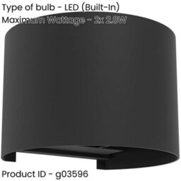 Loops Stylish Modern Black Wall Light For Indoor Home Decor - Model 901844 - thumbnail 2