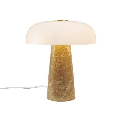 Nordlux Glossy Marble Table Lamp Weighted Base Beige,mains - image 1