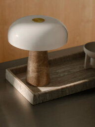 Nordlux Glossy Marble Table Lamp Weighted Base Beige,mains - thumbnail 7