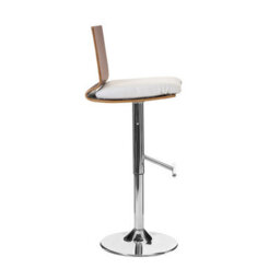 Orsina Walnut And White Bar Chair With Square Back,footrest Living Bar Chair - thumbnail 3