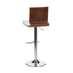 Orsina Walnut And White Bar Chair With Square Back,footrest Living Bar Chair - thumbnail 2