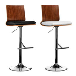 Orsina Walnut And White Bar Chair With Square Back,footrest Living Bar Chair - thumbnail 4