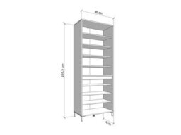Amos Mann Furniture Flannan Cashmere Taupe 4 Door Tall Large 80Cm Wide Shoe Cabinet Cupboard - thumbnail 4