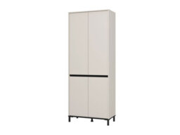 Amos Mann Furniture Flannan Cashmere Taupe 4 Door Tall Large 80Cm Wide Shoe Cabinet Cupboard - thumbnail 3