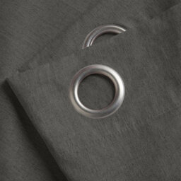 Luxury Living Linen Look Eyelet Ring Top Blackout Curtains Charcoal - thumbnail 3