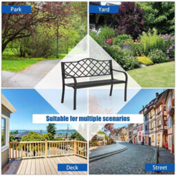 2 Seater Patio Garden Bench Outdoor Elegent Loveseat - thumbnail 6
