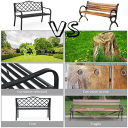 2 Seater Patio Garden Bench Outdoor Elegent Loveseat - thumbnail 5