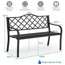 2 Seater Patio Garden Bench Outdoor Elegent Loveseat - thumbnail 2