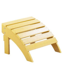Beliani Garden Footstool Yellow Weather-Resistant Faux Wood Slatted Modern Outdoor Stool - W50 X D43 X H34Cm - thumbnail 3