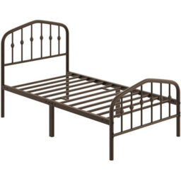 Yaheetech 3Ft Single Bed Frame Slatted Metal Bed With Crown-Inspired Design Headboard Bronze - thumbnail 2