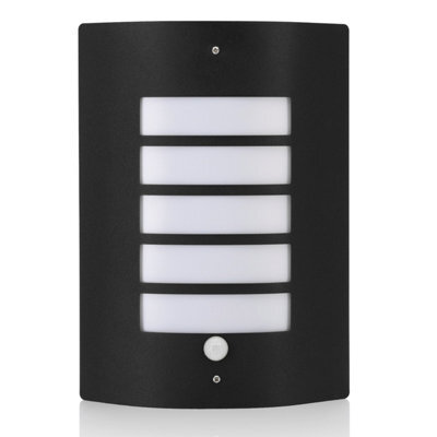 Auraglow Stainless Steel Pir Motion Sensor Outdoor Security Wall Light - Dorton - Black - Fitting Only - image 1