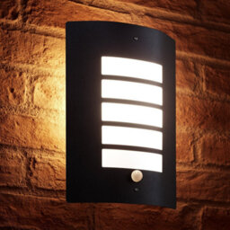 Auraglow Stainless Steel Pir Motion Sensor Outdoor Security Wall Light - Dorton - Black - Fitting Only - thumbnail 2