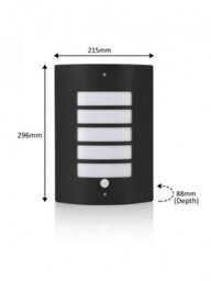 Auraglow Stainless Steel Pir Motion Sensor Outdoor Security Wall Light - Dorton - Black - Fitting Only - thumbnail 4