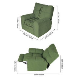 Darphe Green Swivel Rocker Recliner Chair With Power Recline & Charging Ports - thumbnail 8