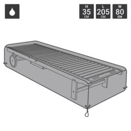 Charles Bentley Deluxe Sun Lounger Cover - Black - thumbnail 1