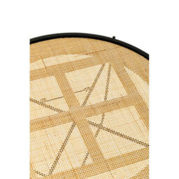 Orsina Natural Rattan Top Round Coffee Table, Hand Woven Square Webbed Small Table, Sleek Wooden Coffee Table - thumbnail 4