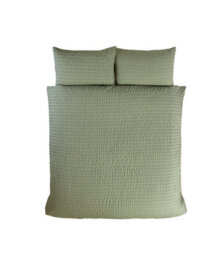 Rapport Home Seersucker Luxury Polyester Duvet Cover Set & Pillowcase Super King Sage - thumbnail 3