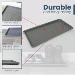 Divchi Shoes Tray Plastic Boot Tray With Raised Edges Multipurpose Entryway Shoe Tray  Footwear Organizer  Pet Food Mat Tools Storage - thumbnail 4