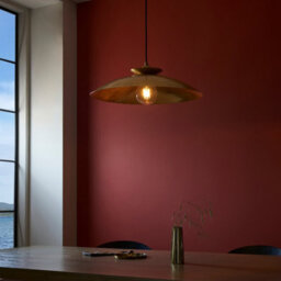 Luminosa Lighting Luminosa Livorno Dome Pendant Ceiling Light Hammered Brass, Brass Plate - thumbnail 4