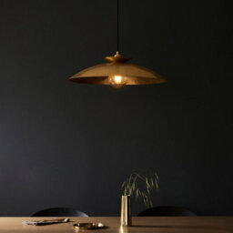 Luminosa Lighting Luminosa Livorno Dome Pendant Ceiling Light Hammered Brass, Brass Plate - thumbnail 3