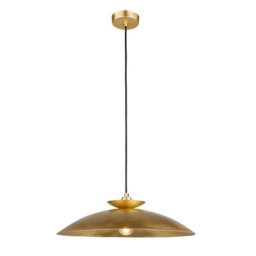 Luminosa Lighting Luminosa Livorno Dome Pendant Ceiling Light Hammered Brass, Brass Plate - thumbnail 7
