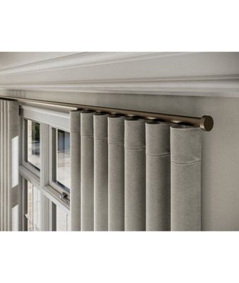 28mm Styleline  Gliding Curtain Pole Set With Stud End - Taupe, 340Cm - image 1