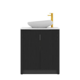 Royal Bathrooms Avenza 700mm Matt Obsidian Black Floor Standing Bathroom Vanity Unit 2 Door With Nova Basin - thumbnail 6