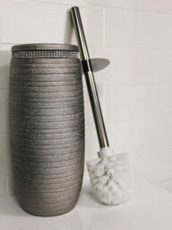 Showerdrape Pzazz Silver Diamante Toilet Brush And Holder - thumbnail 2