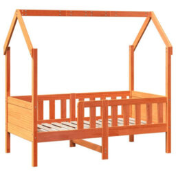Berkfield Kids' House Bed Frame Without Mattress Wax Brown 80X160 Cm Pine - thumbnail 3
