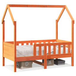 Berkfield Kids' House Bed Frame Without Mattress Wax Brown 80X160 Cm Pine - thumbnail 2