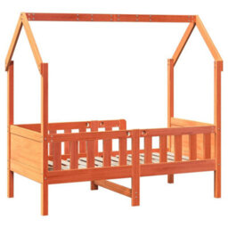 Berkfield Kids' House Bed Frame Without Mattress Wax Brown 80X160 Cm Pine - thumbnail 6