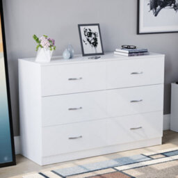 Lassic Vida Designs Riano White 6 Drawer Chest (H)800mm (W)1100mm (D)400mm