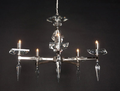 Luminosa Lighting Luminosa Sorrento Optic Glass/spear 5 Arm Chandelier