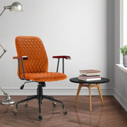 Costway Velvet Adjustable Swivel Chair Mid-Back For Home Office Computer Leisure Chair - thumbnail 8