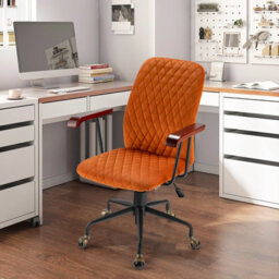 Costway Velvet Adjustable Swivel Chair Mid-Back For Home Office Computer Leisure Chair - thumbnail 7