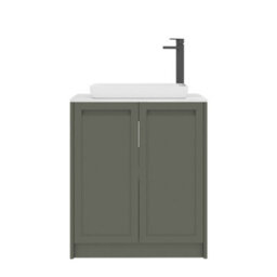 Royal Bathrooms Royal Bathroom Elmore 700mm Matt Green Freestanding Countertop Bathroom Vanity Unit 2 Door With Qubix Basin - thumbnail 7