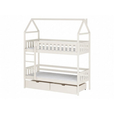 Arte Gaja Wooden Bunk Bed With Storage - Cotton - Foam/bonnell Mattresses Included - 90 X 190Cm - image 1