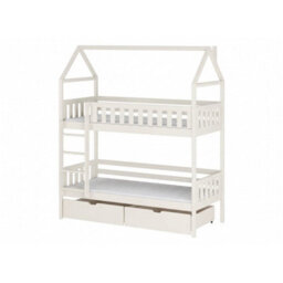 Arte Gaja Wooden Bunk Bed With Storage - Cotton - Foam/bonnell Mattresses Included - 90 X 190Cm - thumbnail 1