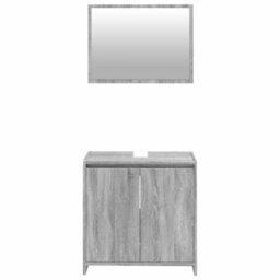 Berkfield 2 Piece Bathroom Furniture Set Grey Sonoma Engineered Wood - thumbnail 5