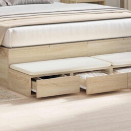 Berkfield Modern Bed Cabinet Sonoma Oak 140X36,5X16,5 Cm Engineered Wood - thumbnail 4